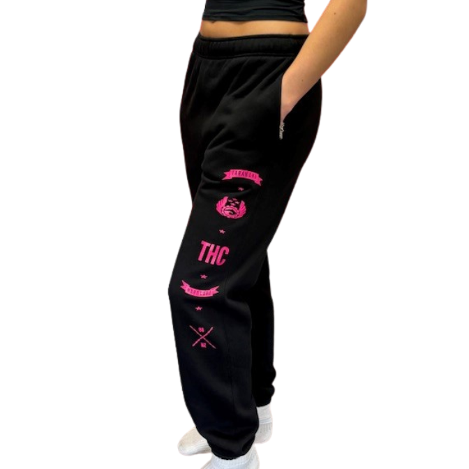 Womens Trackpants - Black/Pink