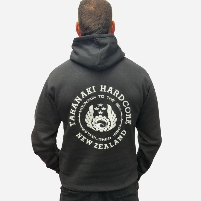 Mens Mountain To Sea Hoodie - Black/White
