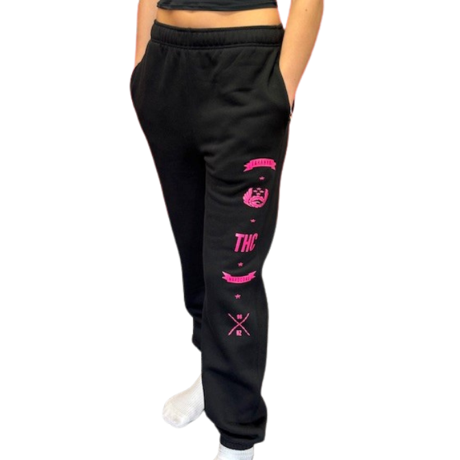 Womens Trackpants - Black/Pink