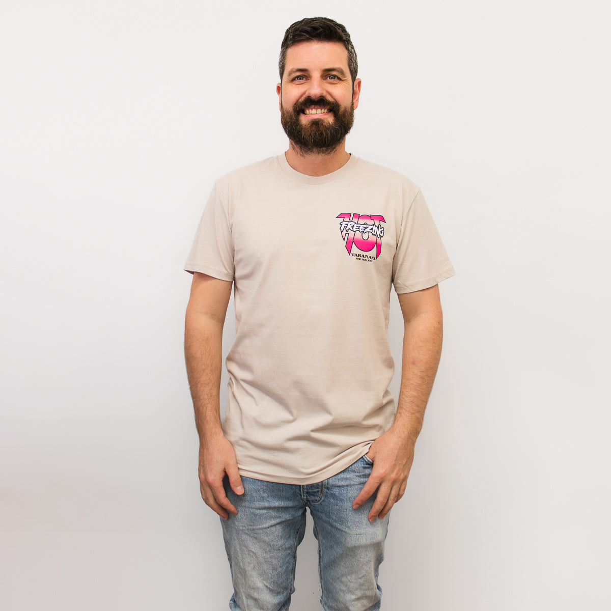 Mens Freezing Hot 90s T-Shirt - Bone