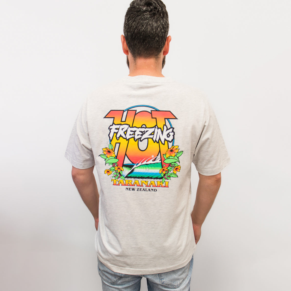 Mens Freezing Hot 90s T-Shirt - Grey Marle