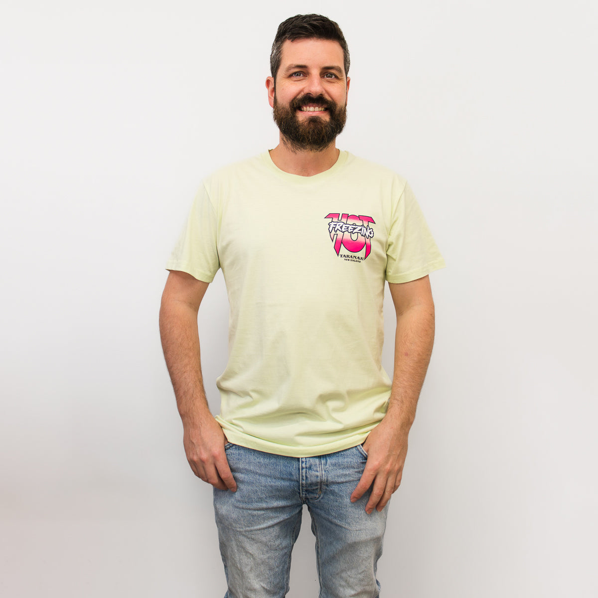 Mens Freezing Hot 90s T-Shirt - Lime