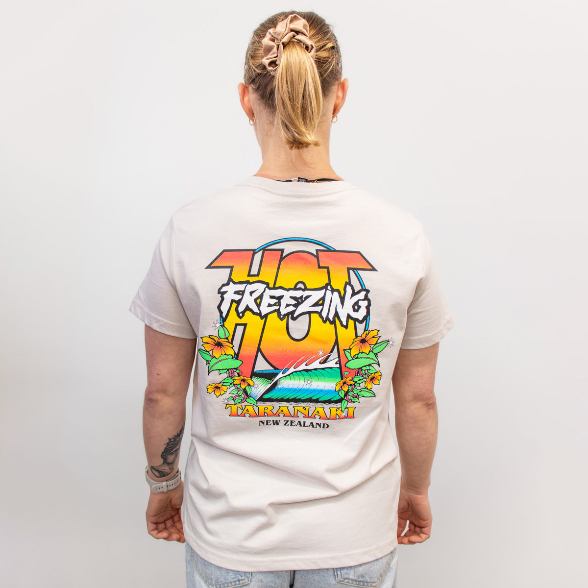 Womens Freezing Hot 90s T-Shirt - Bone
