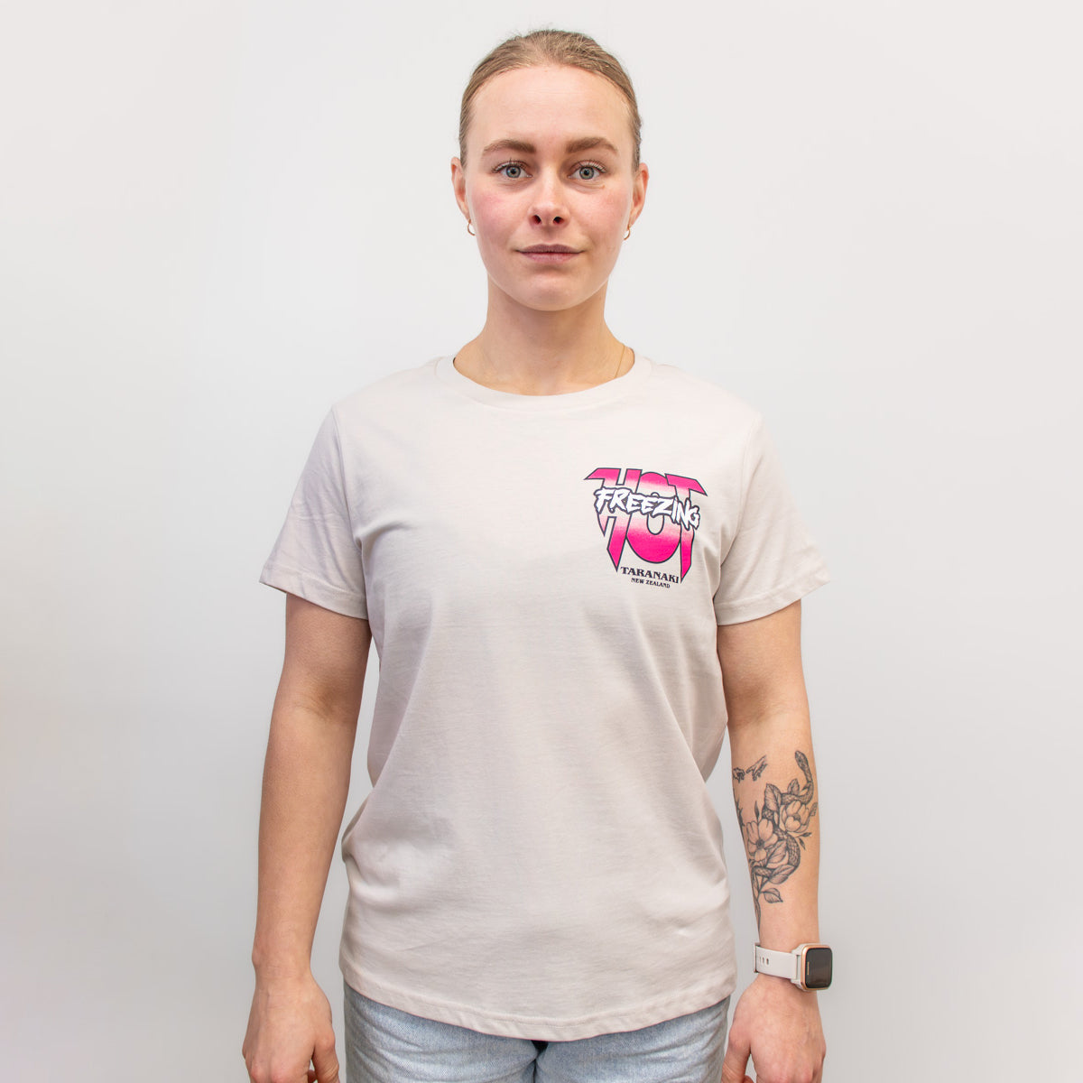 Womens Freezing Hot 90s T-Shirt - Bone