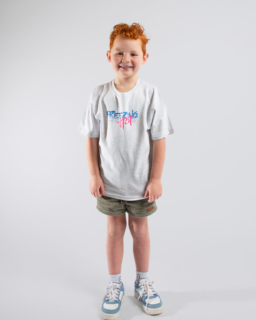 Kids Freezing Hot 80s T-Shirt - Grey Marle