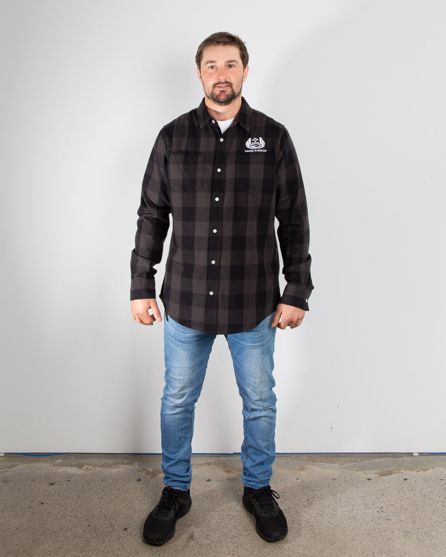 Mens Check Shirt - Grey