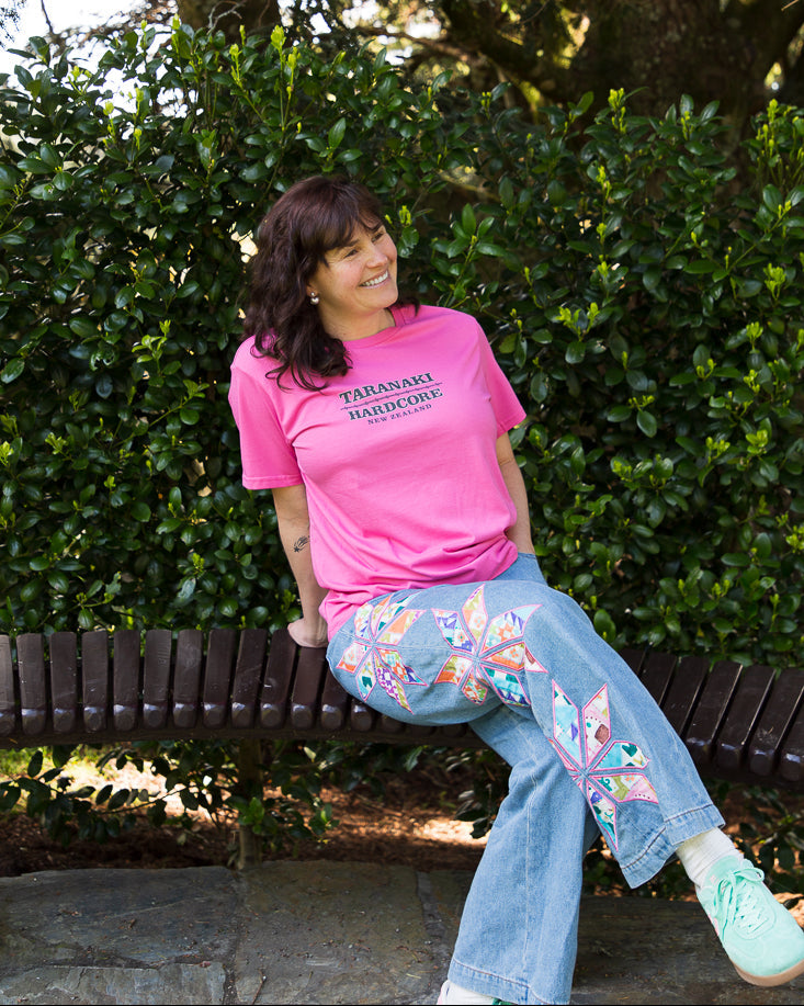 Womens Sailor Print T-Shirt - Hot Pink