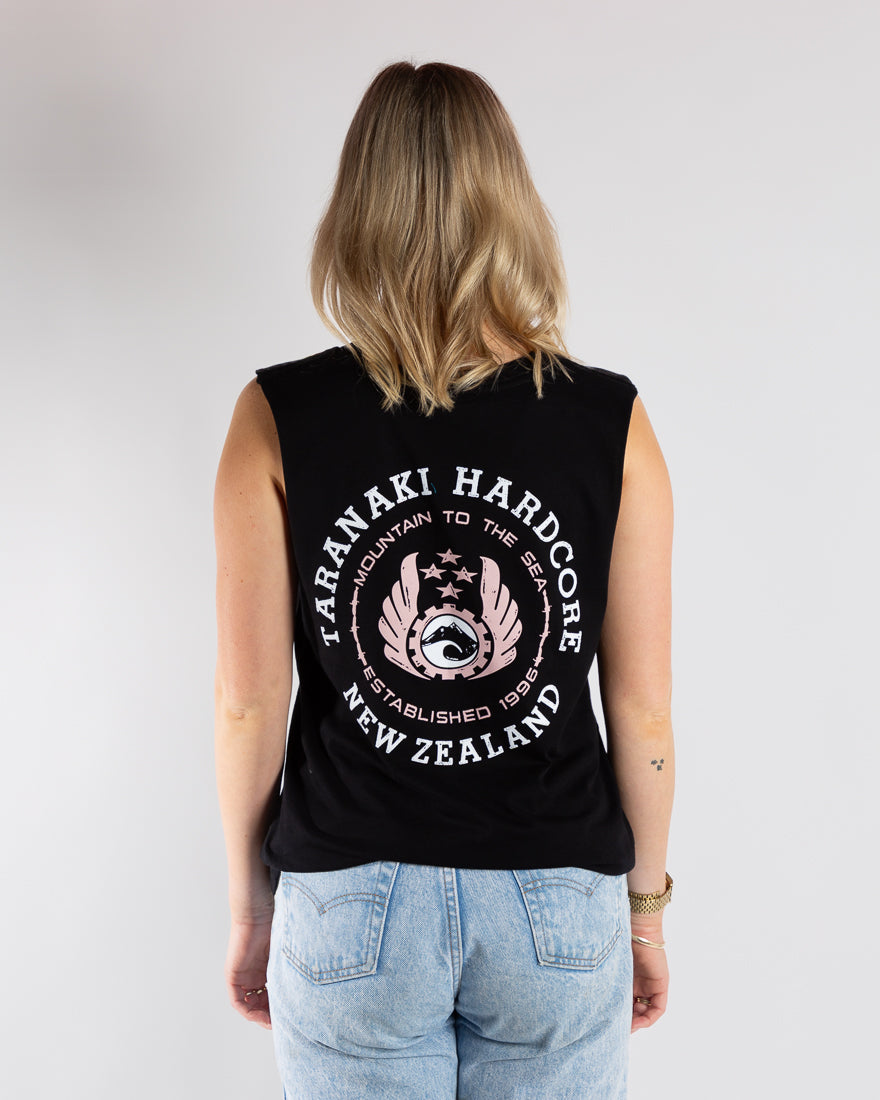 Womens Mountain To Sea Tank Singlet - Black