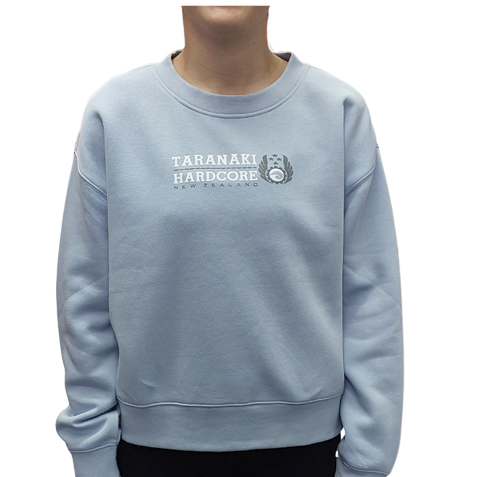 Womens Mountain To Sea Relaxed Crew - Light Blue