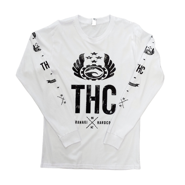 Mens Long Sleeved Logo Print T-Shirt - White