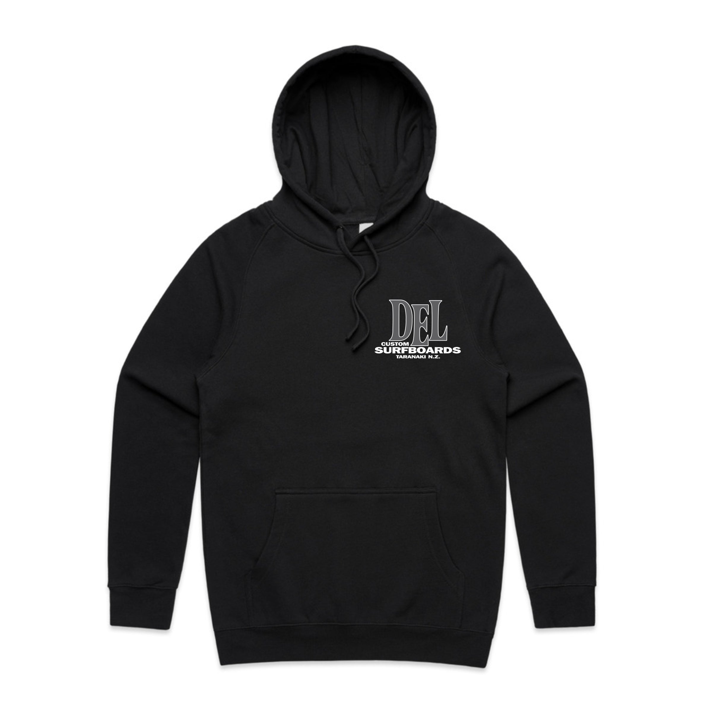 Del Custom Surfboards - Classic Black Hoodie