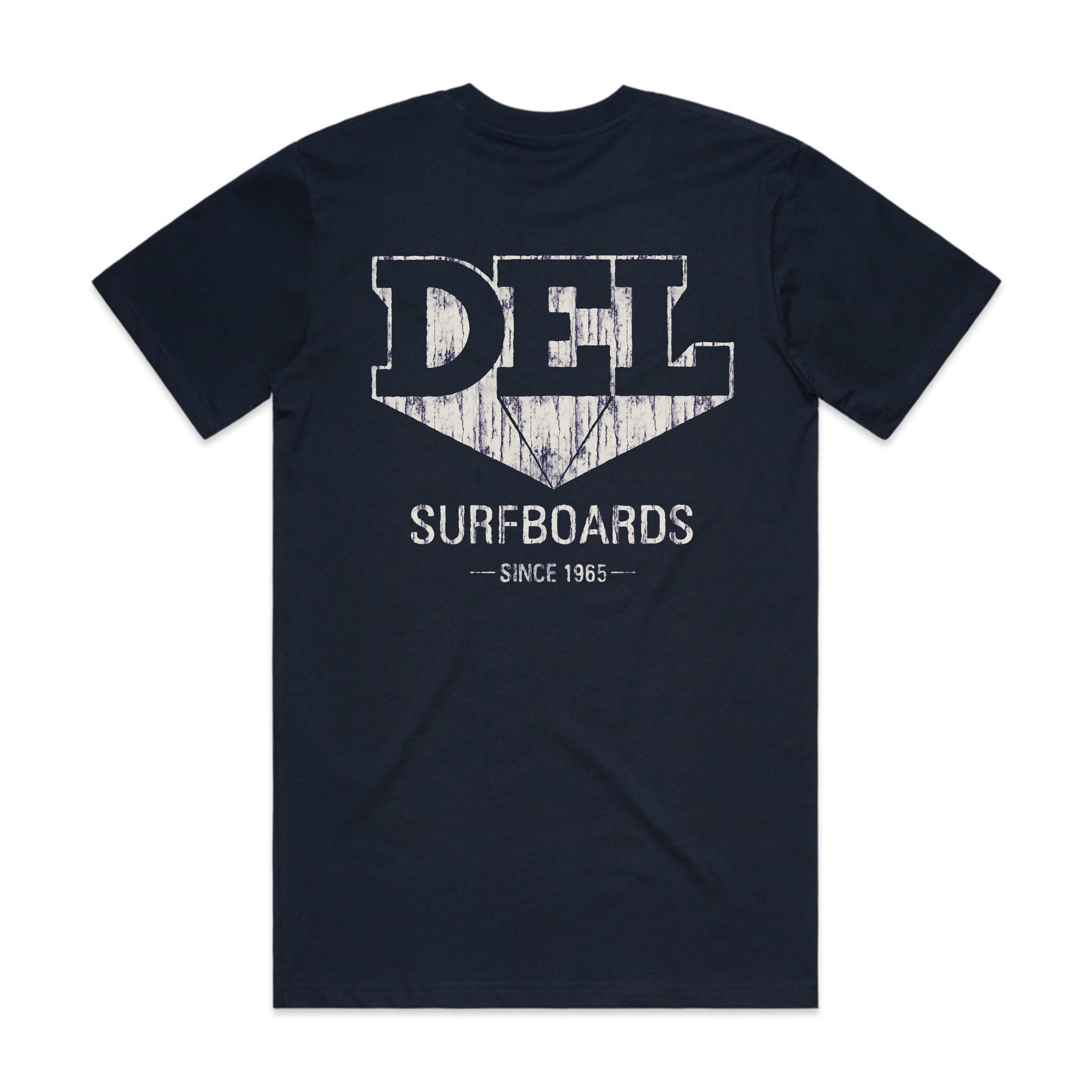 Del Custom Surfboards -Retro Navy Tee
