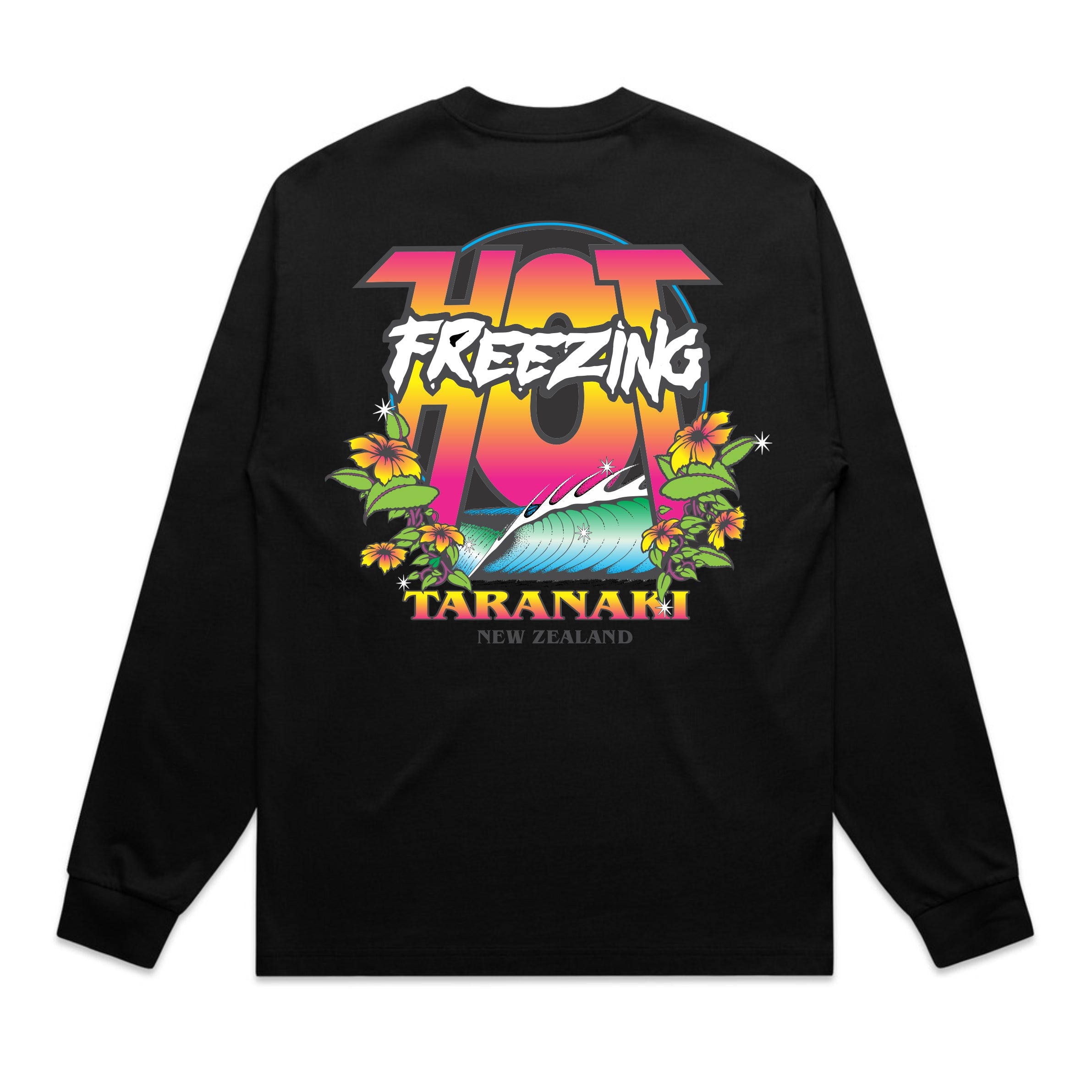 Mens Freezing Hot 90s Long Sleeve T-Shirt - Black