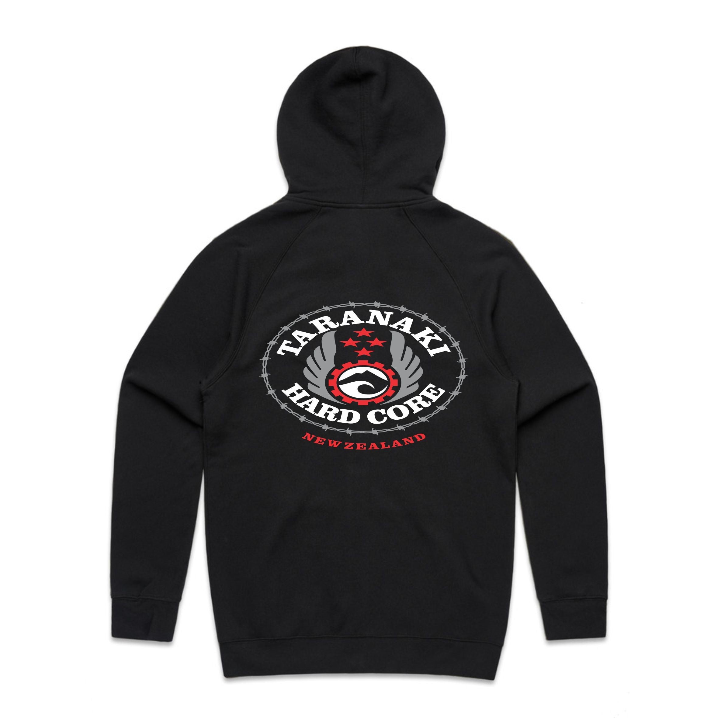 Mens Oval Zip Hoodie- Black