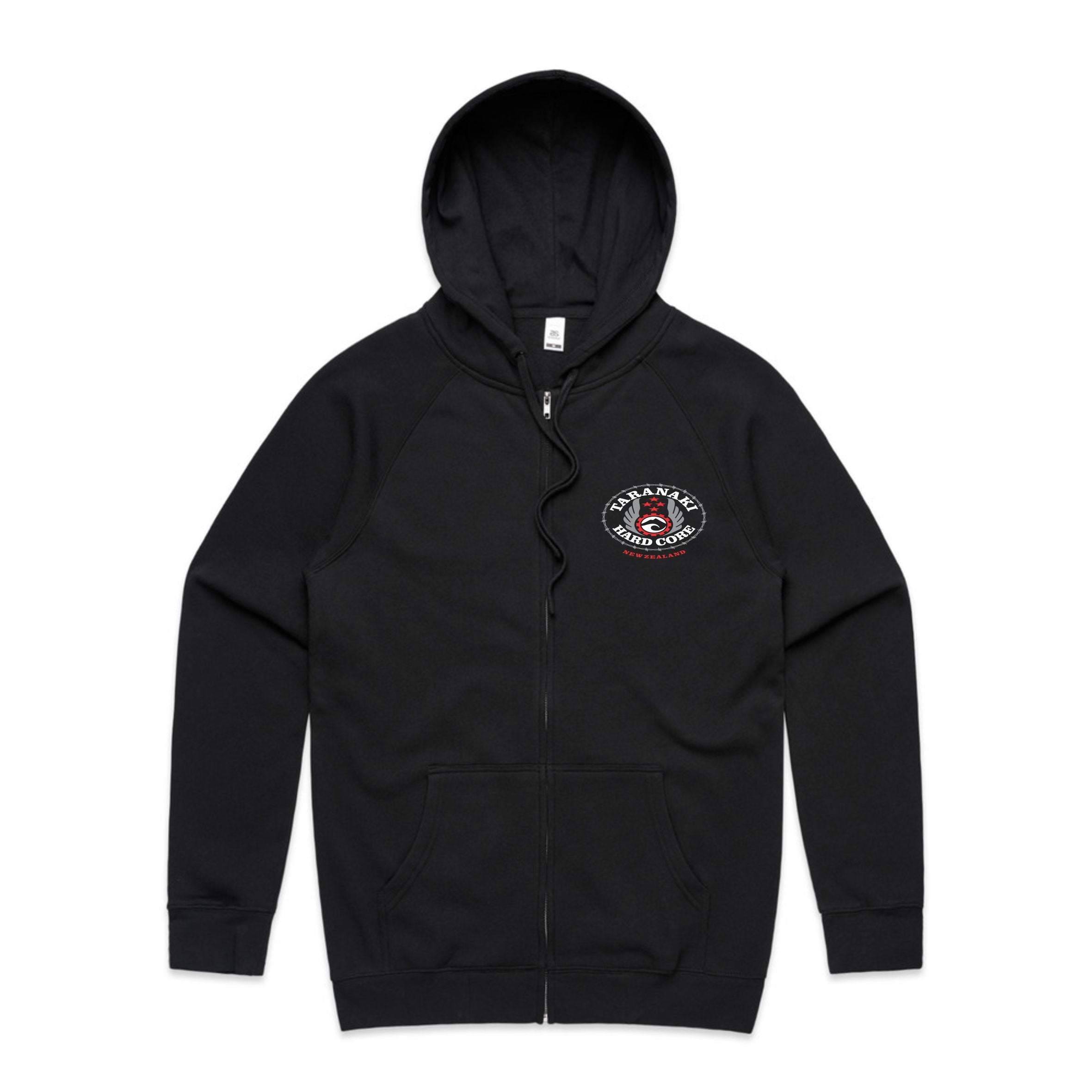 Mens Oval Zip Hoodie- Black