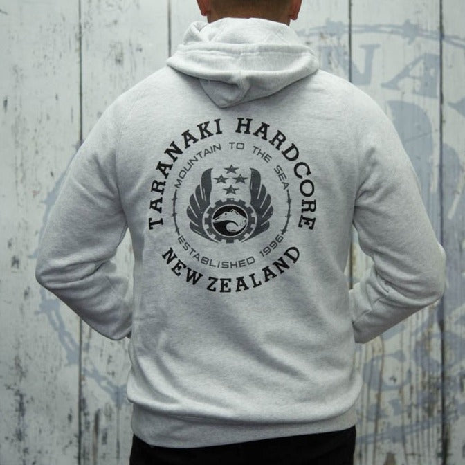 Mens Mountain To Sea Hoodie - White Marle