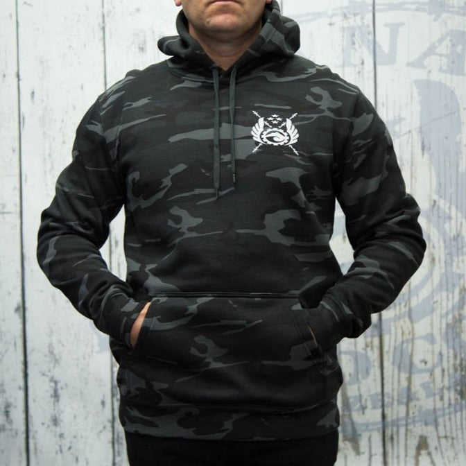 Mens Camo Hoodie - Steel