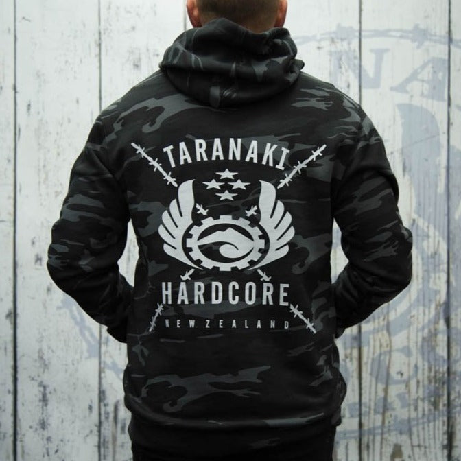 Mens Camo Hoodie - Steel
