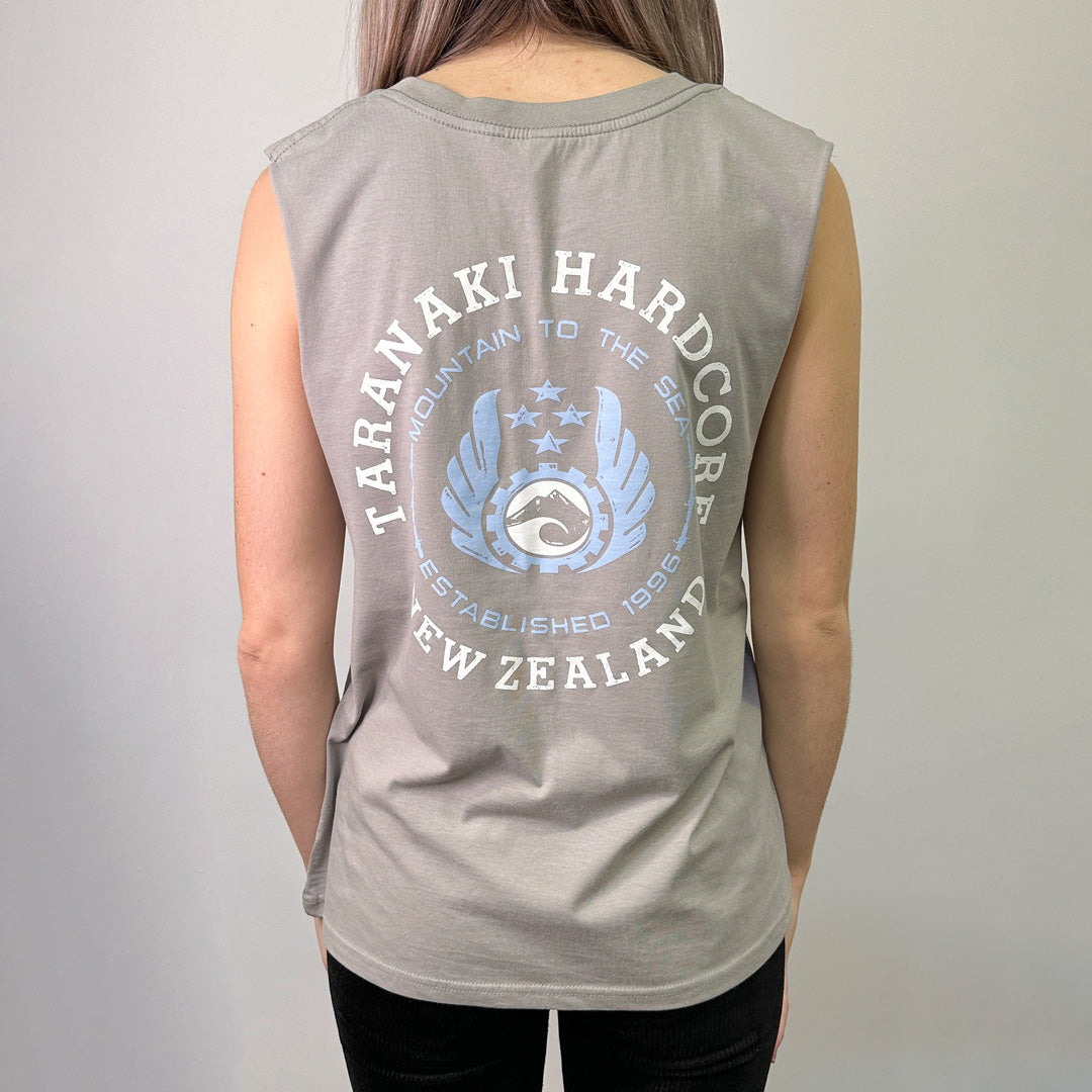 Womens Mountain To Sea Tank Singlet - Grey