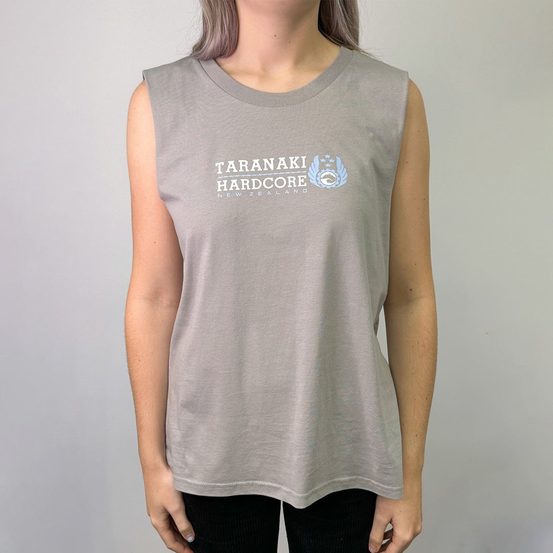 Womens Mountain To Sea Tank Singlet - Grey