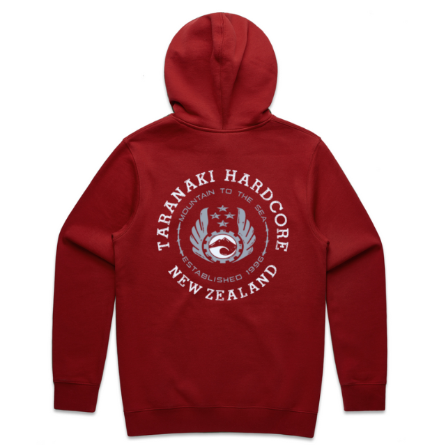Mens Mountain To Sea Hoodie - Burgundy