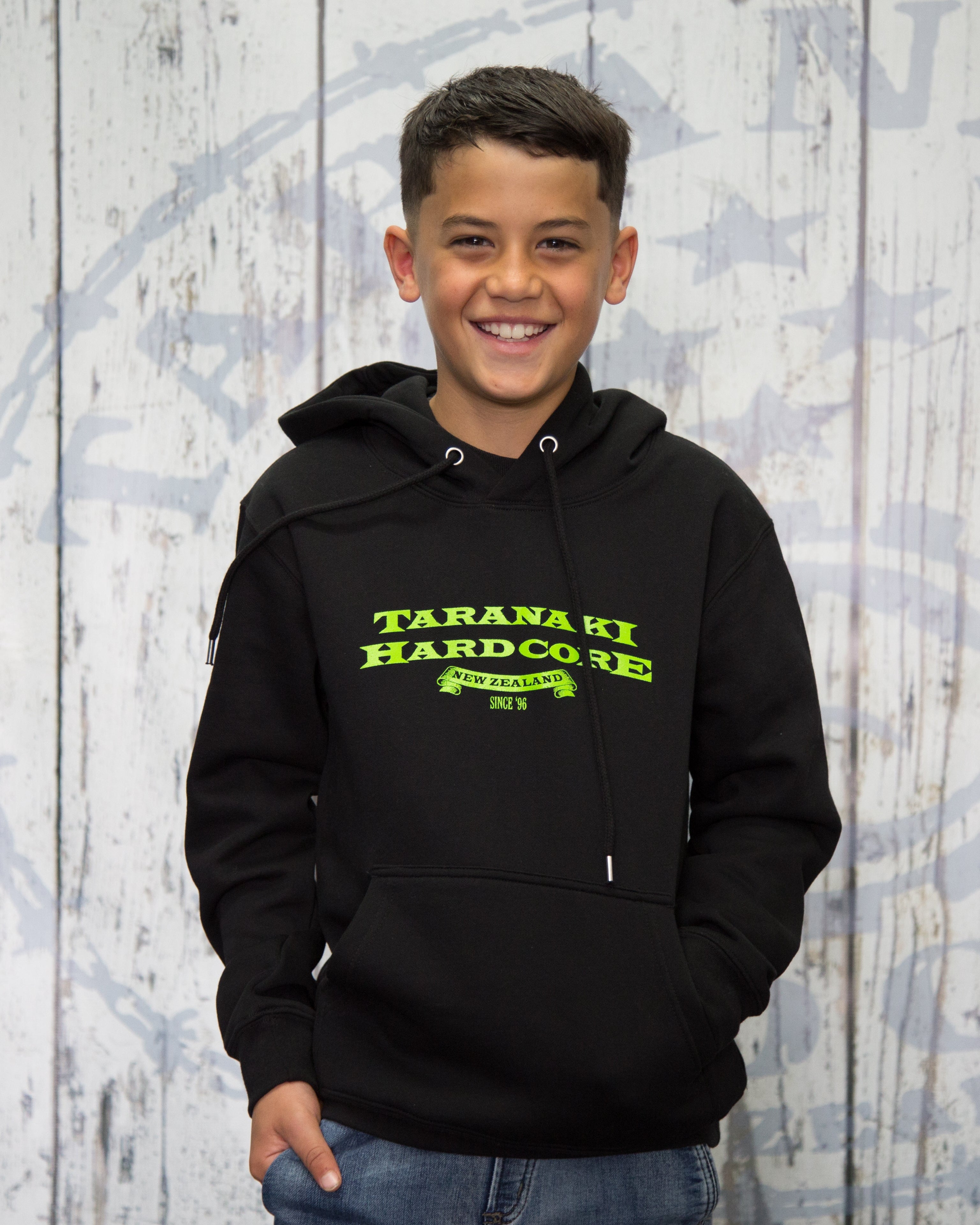Kids Sketch Hoodie - Black/Lime