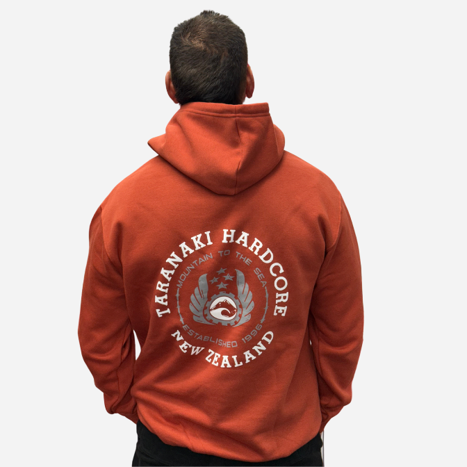 Mens Mountain To Sea Hoodie - Rust