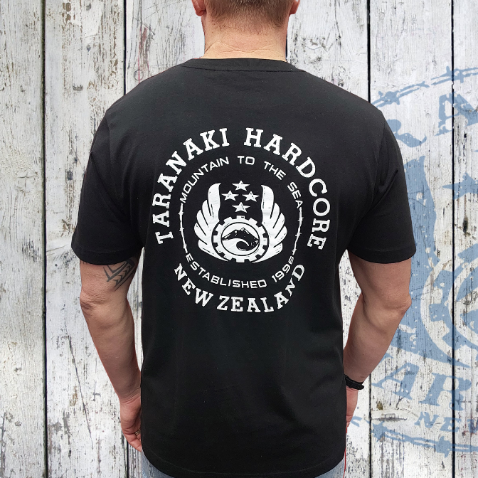 Mens TShirt new zealand clothing brands online Taranaki Hardcore