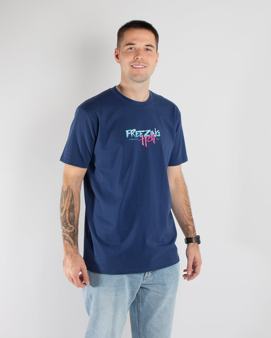 Mens Freezing Hot 80s T-Shirt - Blue