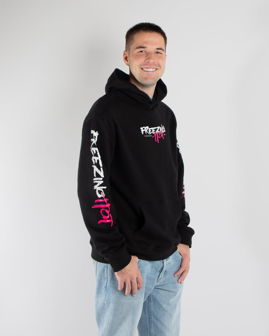 Mens Freezing Hot 80s Hoodie - Black