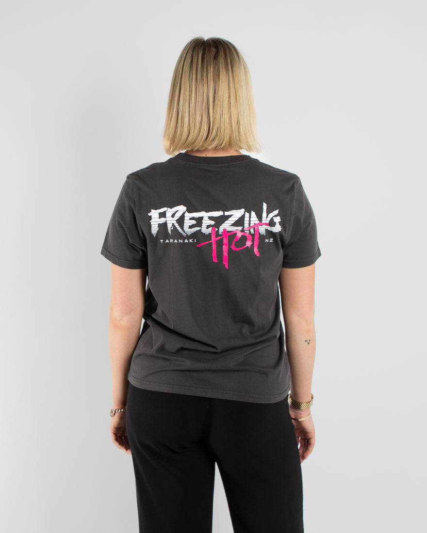 Womens Freezing Hot 80s T-Shirt - Faded Black