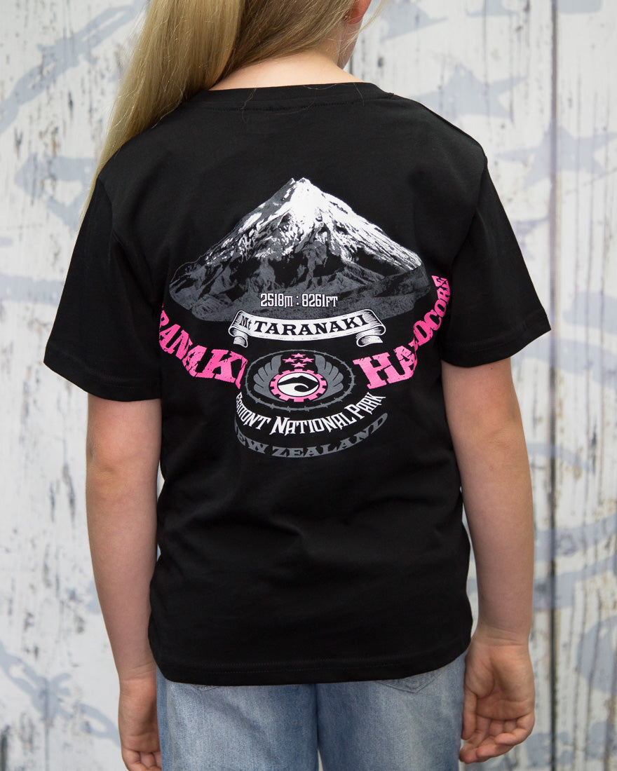 Kids Mountain T-Shirt - Black/Pink