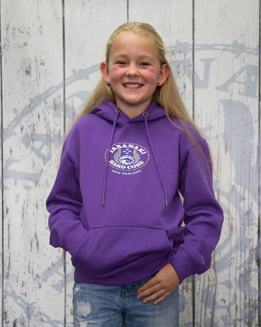 Kids Oval Hood - Purple