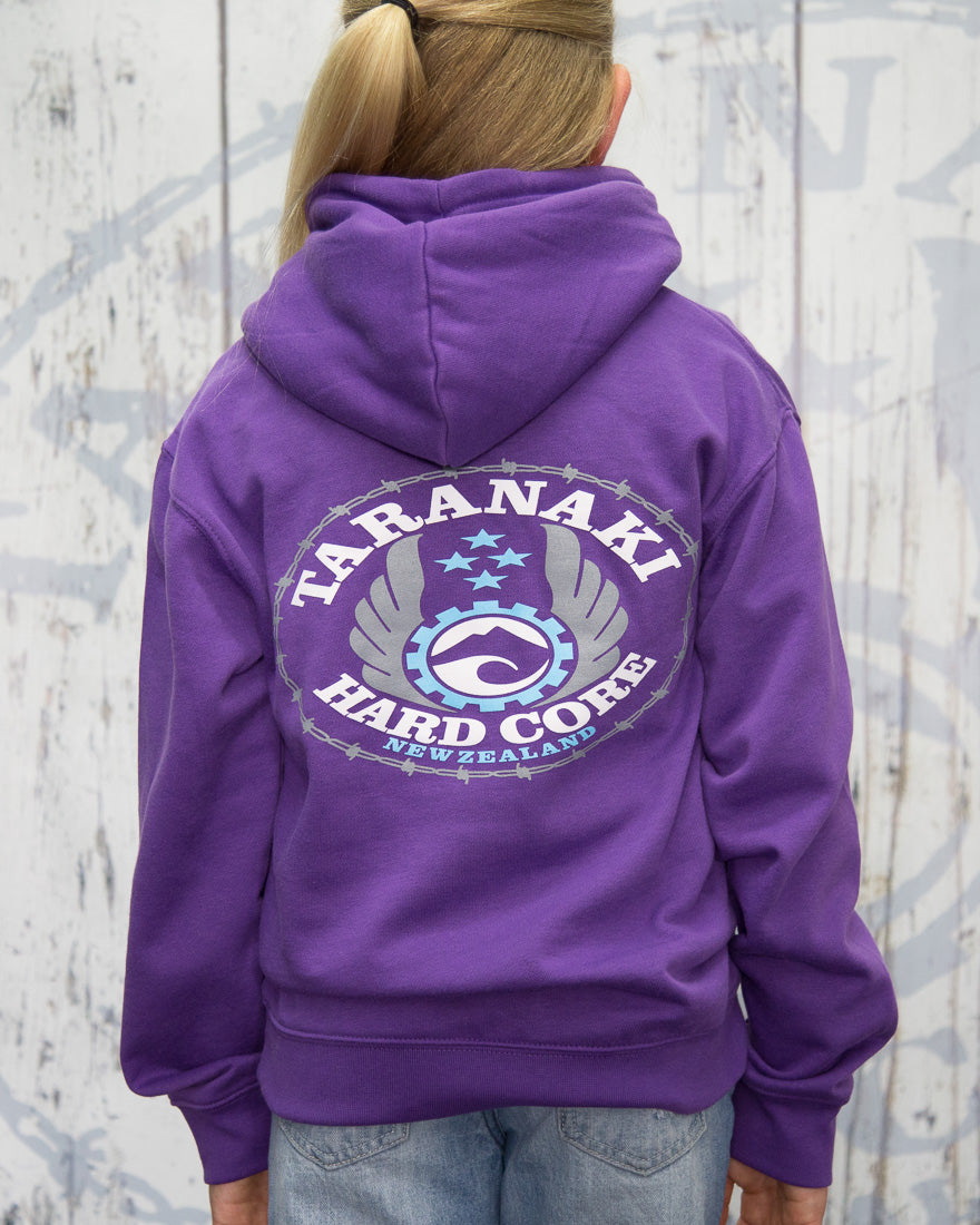 Kids Oval Hood - Purple