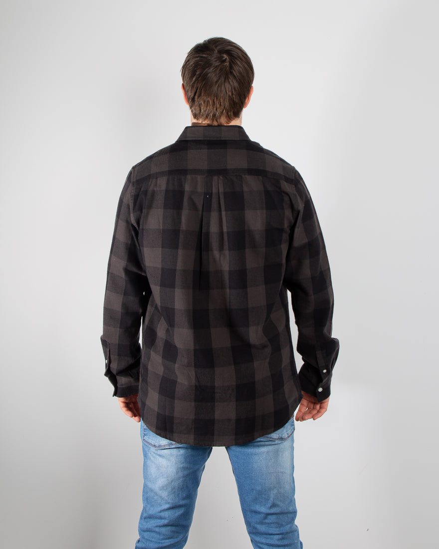 Mens Check Shirt - Grey