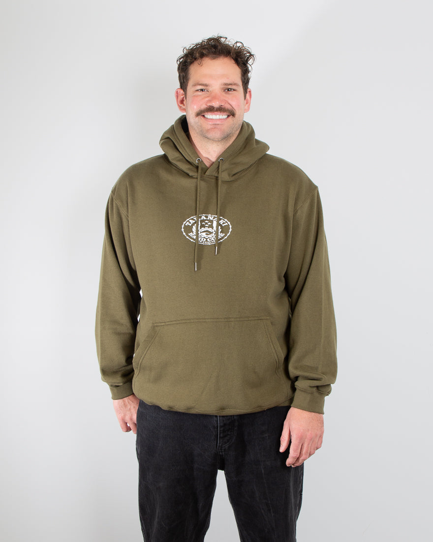 Mens Coastal Hoodie - Army Green