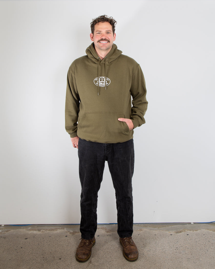 Mens Coastal Hoodie - Army Green