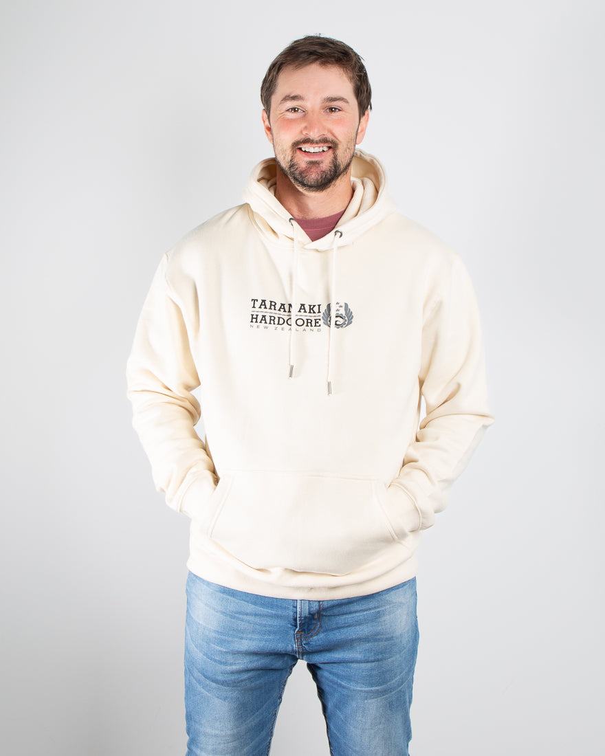 Mens Mountain To Sea Hoodie - Cream