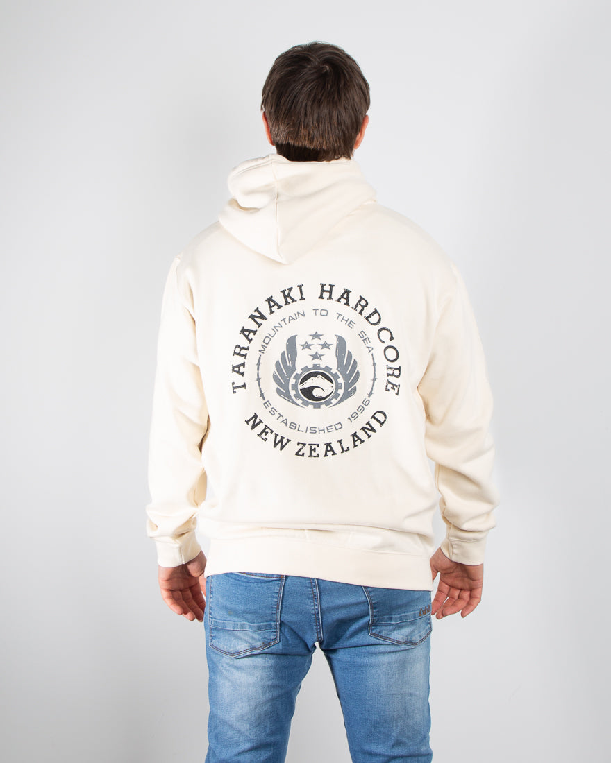 Mens Mountain To Sea Hoodie - Cream