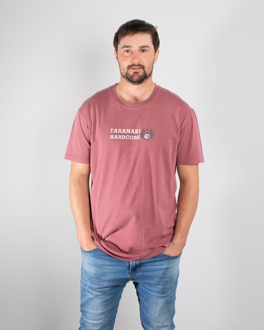 Mens Mountain To Sea T-Shirt - Faded Wine