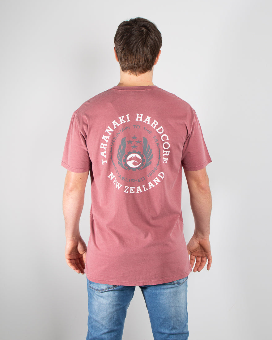 Mens Mountain To Sea T-Shirt - Faded Wine