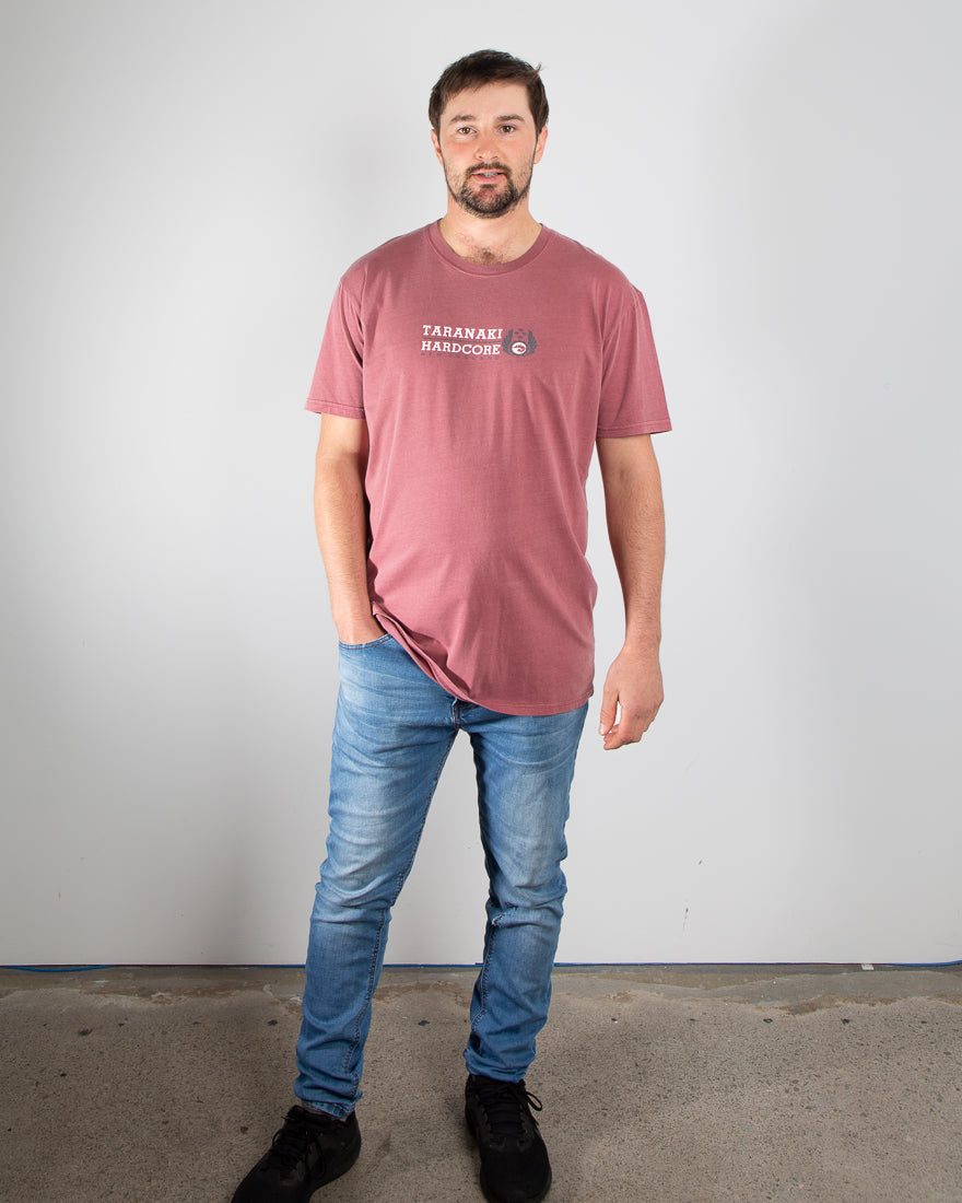 Mens Mountain To Sea T-Shirt - Faded Wine