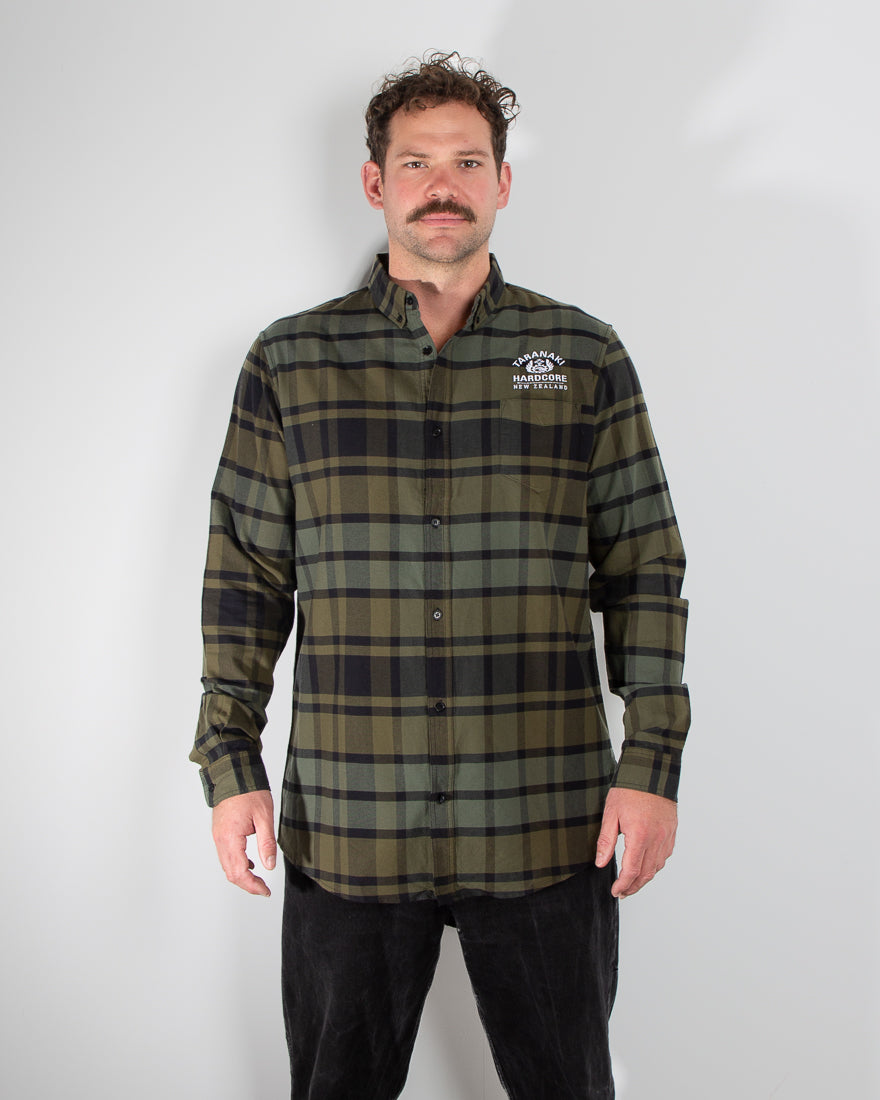 Mens Plaid Shirt - Army