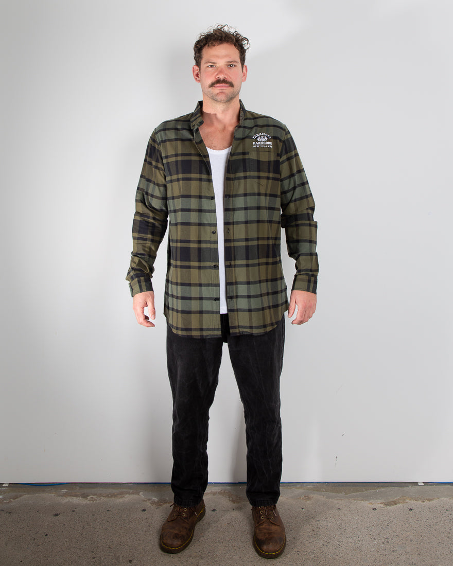 Mens Plaid Shirt - Army