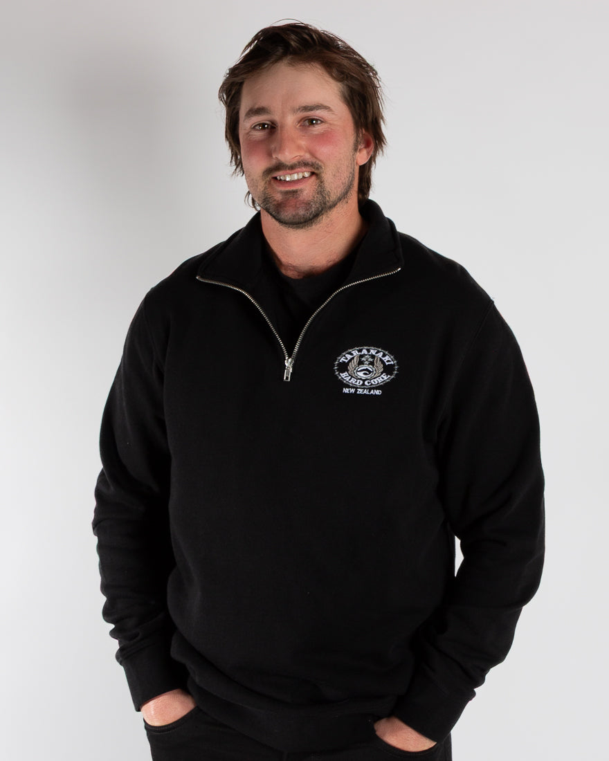 Mens Oval 1/4 Zip Sweatshirt Black