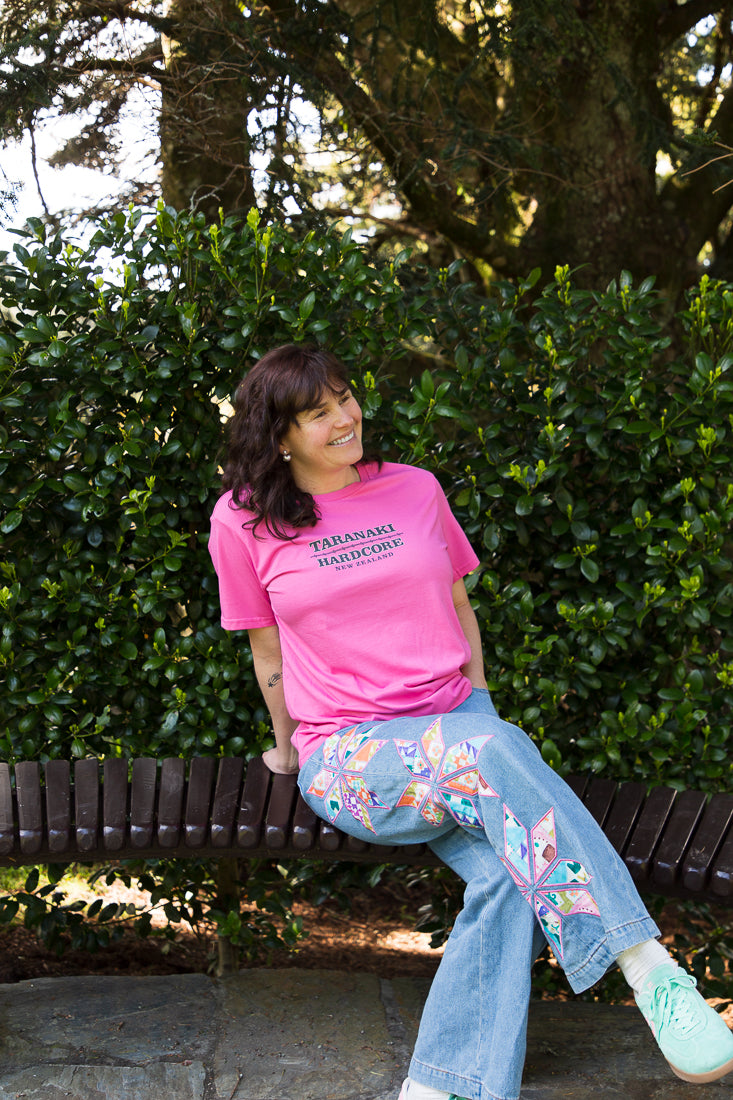 Womens Sailor Print T-Shirt - Hot Pink