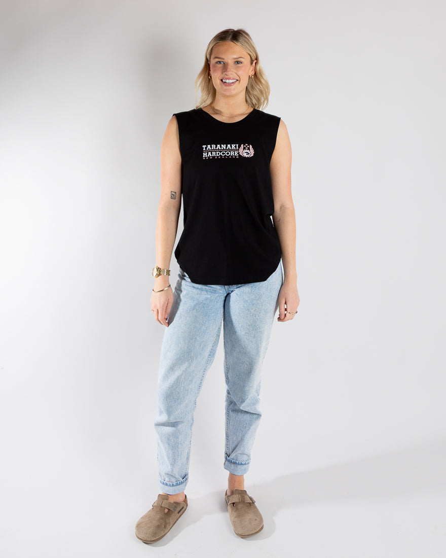 Womens Mountain To Sea Tank Singlet - Black