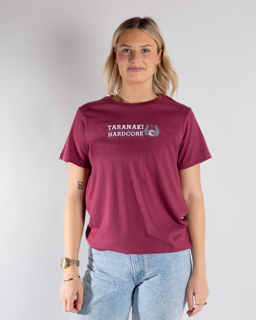 Womens Mountain To Sea T-Shirt - Berry