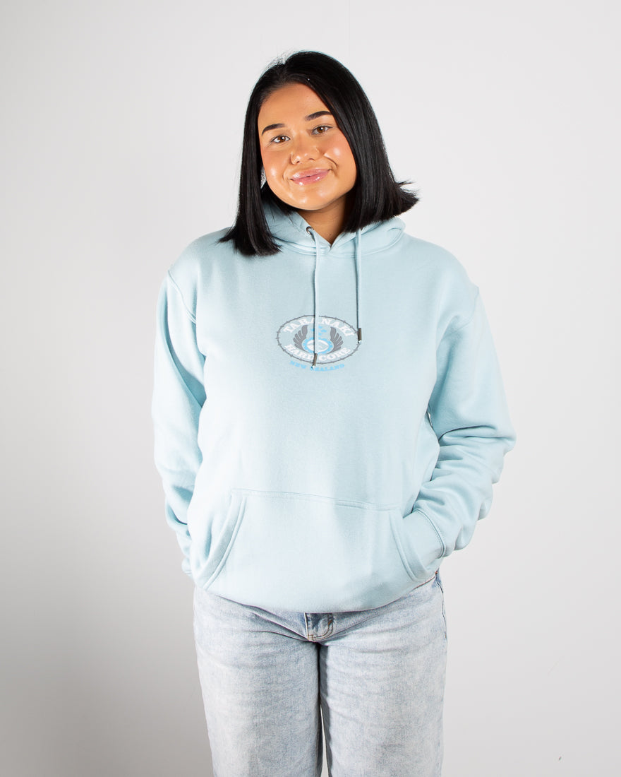 Womens Oval Hoodie - Light Blue