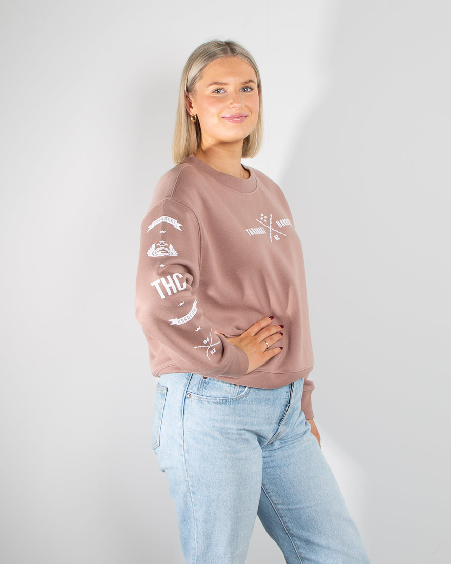 Womens X Print Relaxed Crew